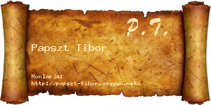 Papszt Tibor névjegykártya